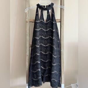 Black Lace Detail Dress